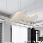 DB Modern 36.2-inch Dangling Wave Crystal Chandelier