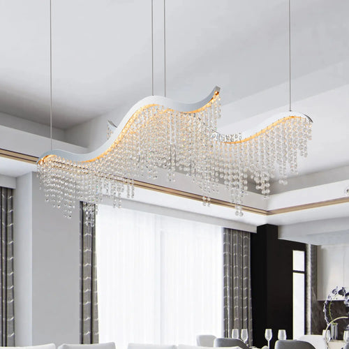 DB Modern 36.2-inch Dangling Wave Crystal Chandelier