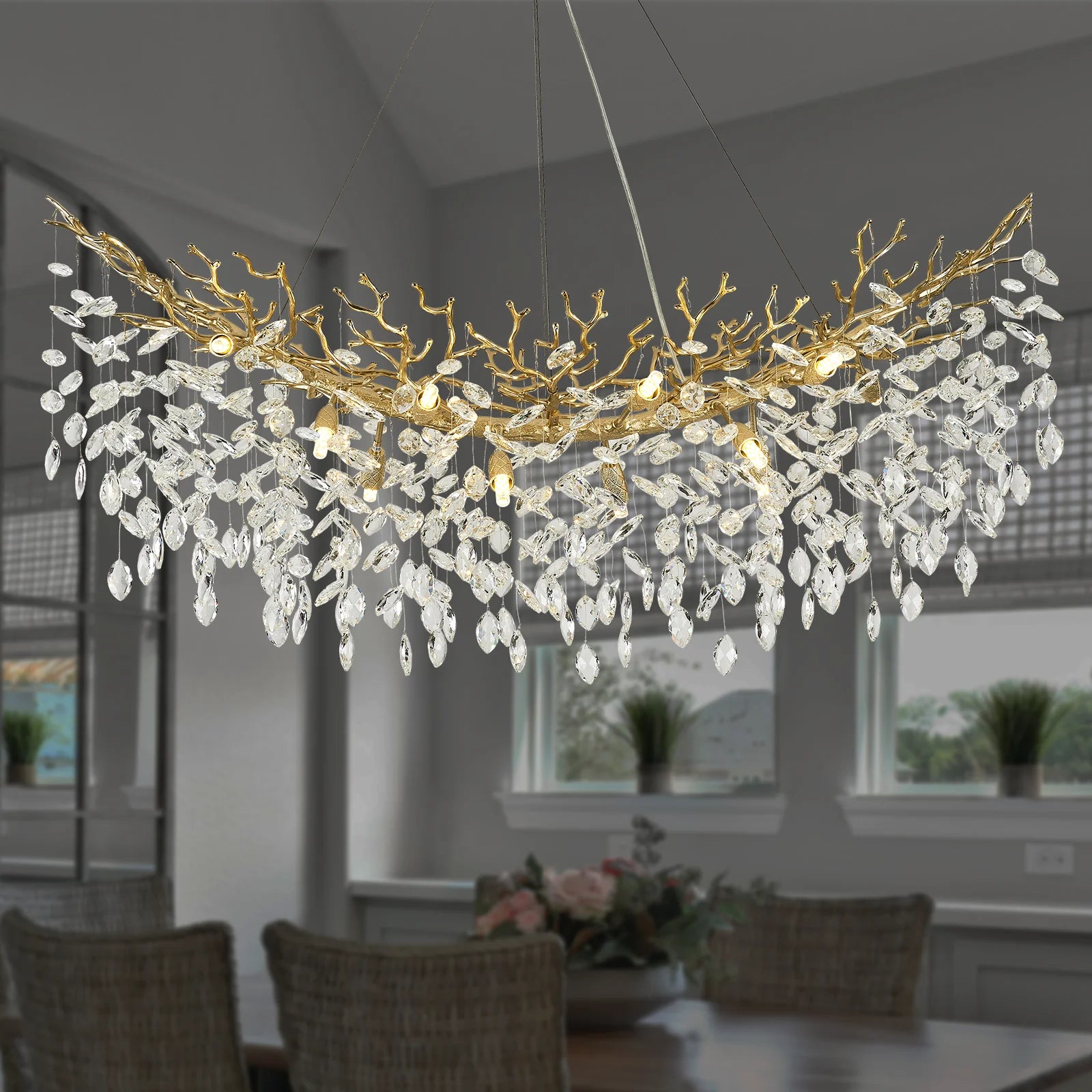Luxury Rectangle Tree Branch Chandelier