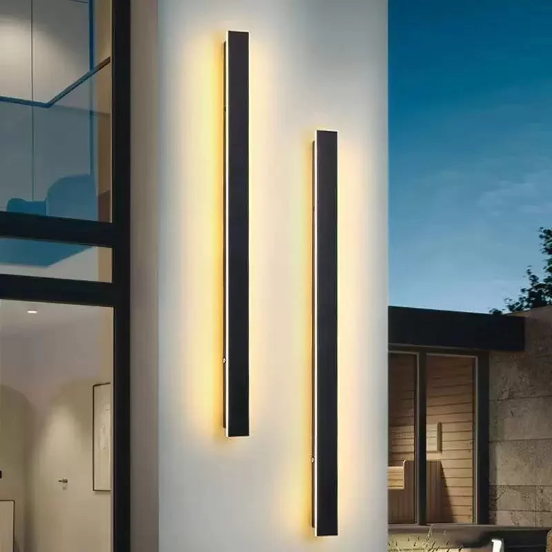 IP65 Waterproof Black LED Outdoor Wall Lamp | Strip Light