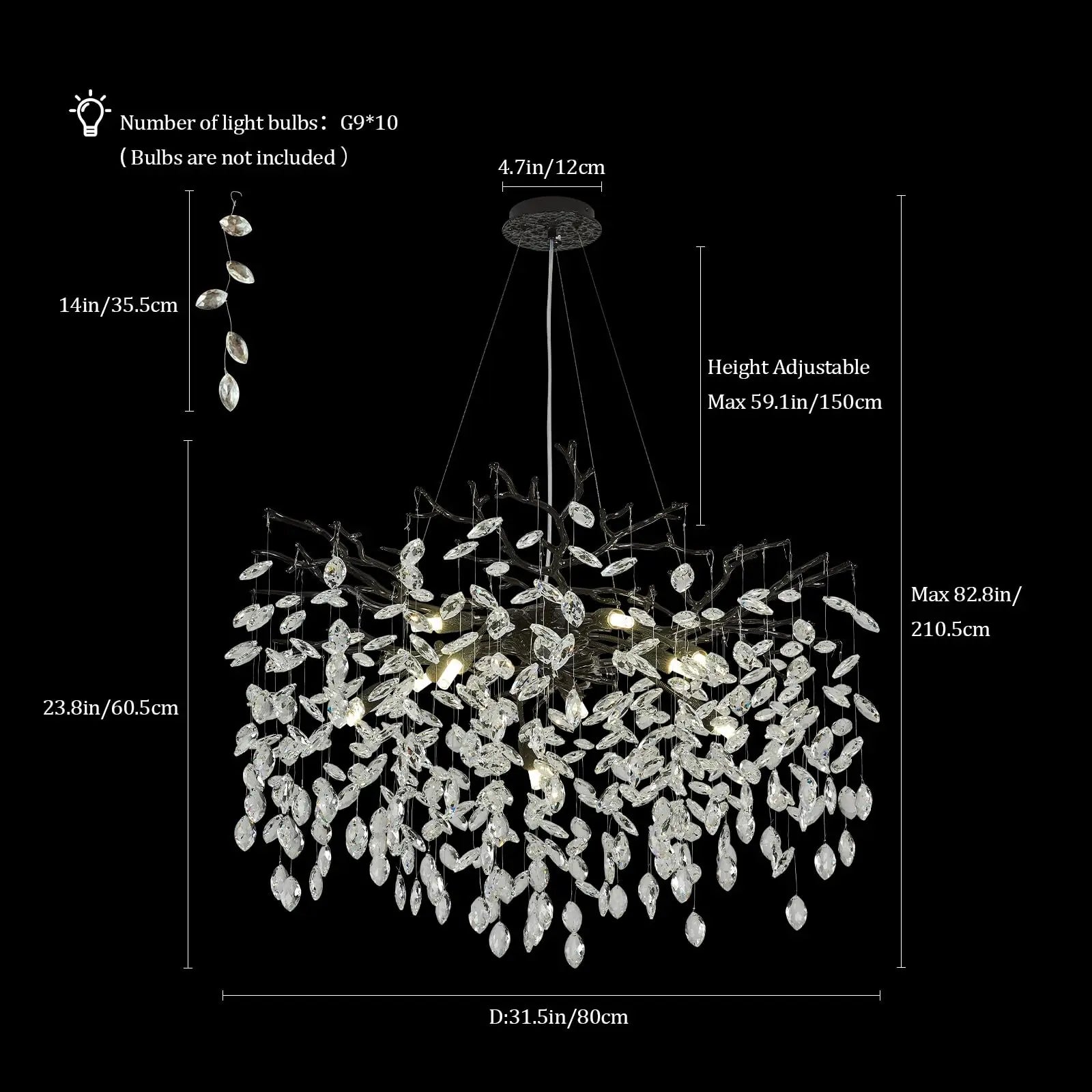 Modern Tree Branch Chandelier Crystal Chandeliers for Dining Room