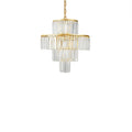 Modern 20" 4-Tier Crystal Chandelier - Gold Finish