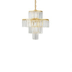 Modern 20" 4-Tier Crystal Chandelier - Gold Finish