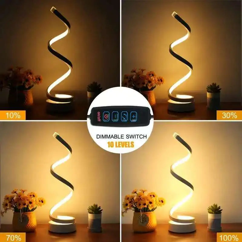 Opeloak Modern Twisted LED Spiral Decorative Table Lamp
