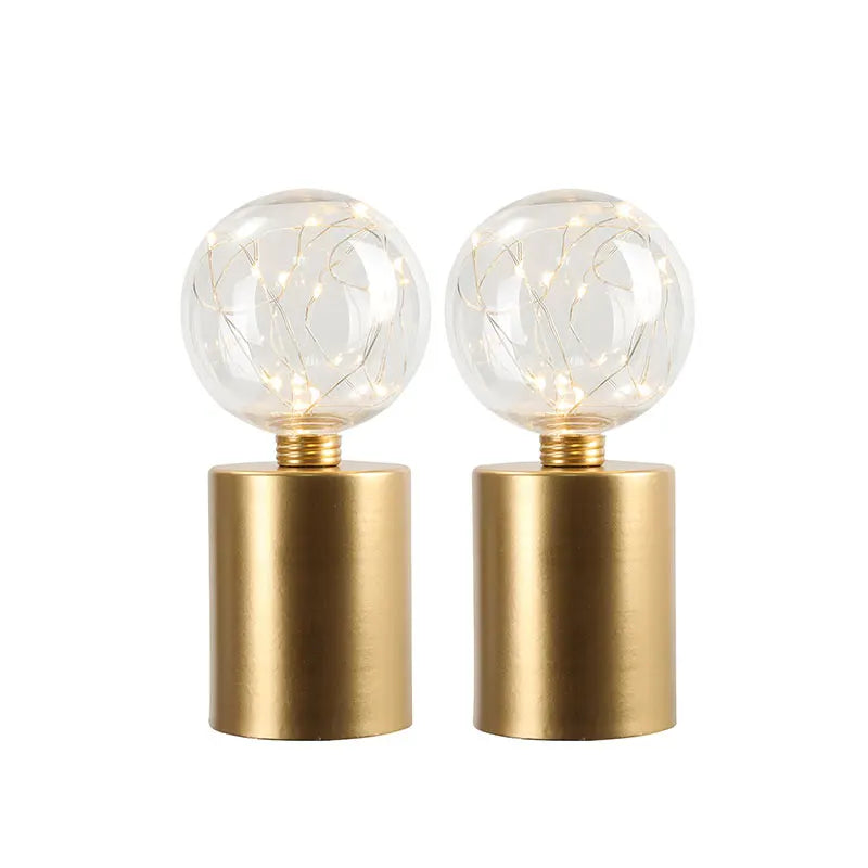 Opeloak Set of 2 Gold Battery Powered Table Lamps