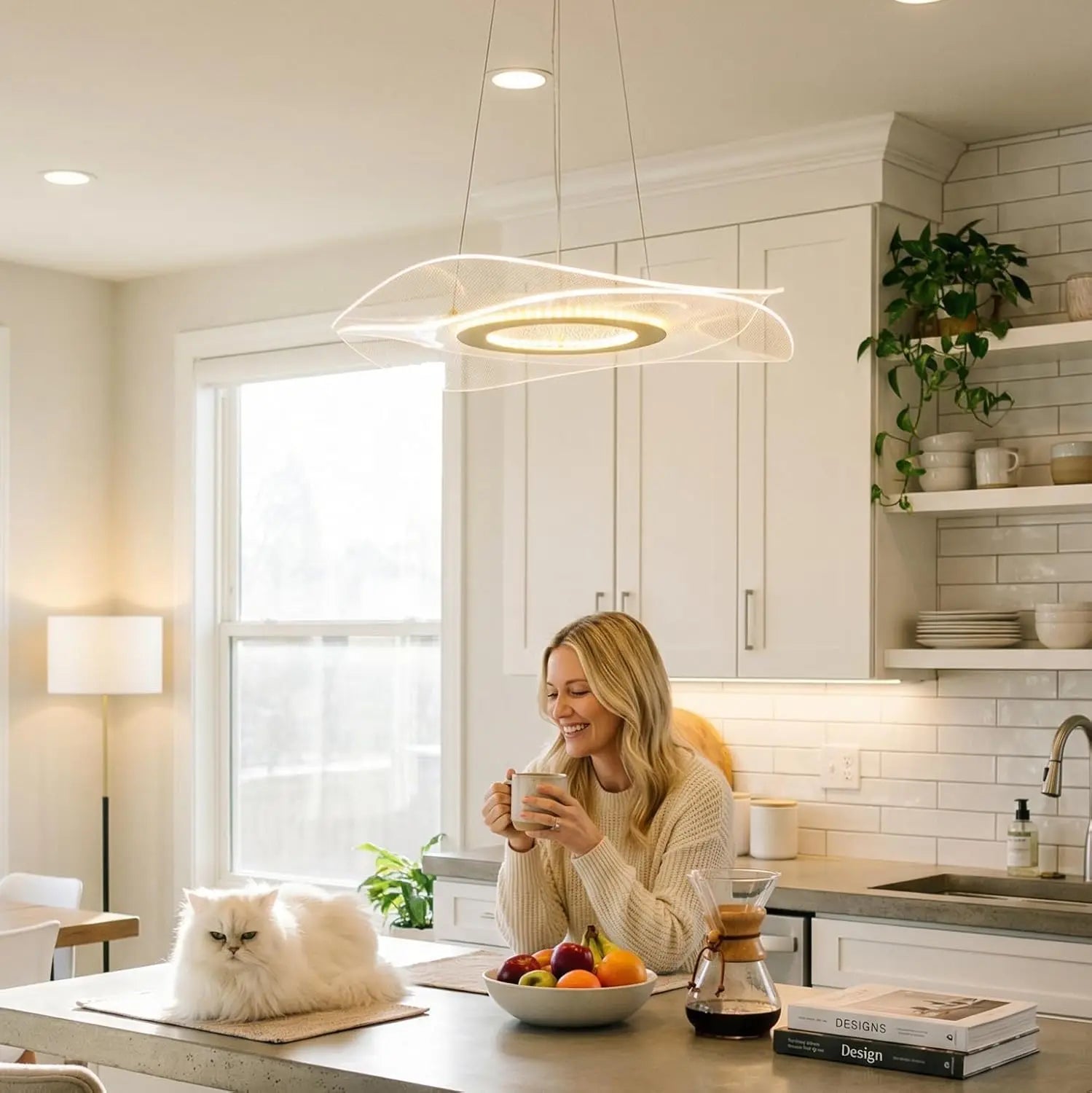 Pendant Light Dimmable Remote Control Chandelier