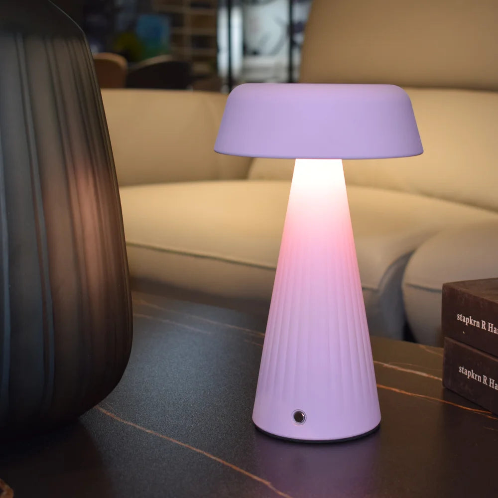 Bedside Decor Gift Pink Led Table Lamp Mushroom Ambient Light