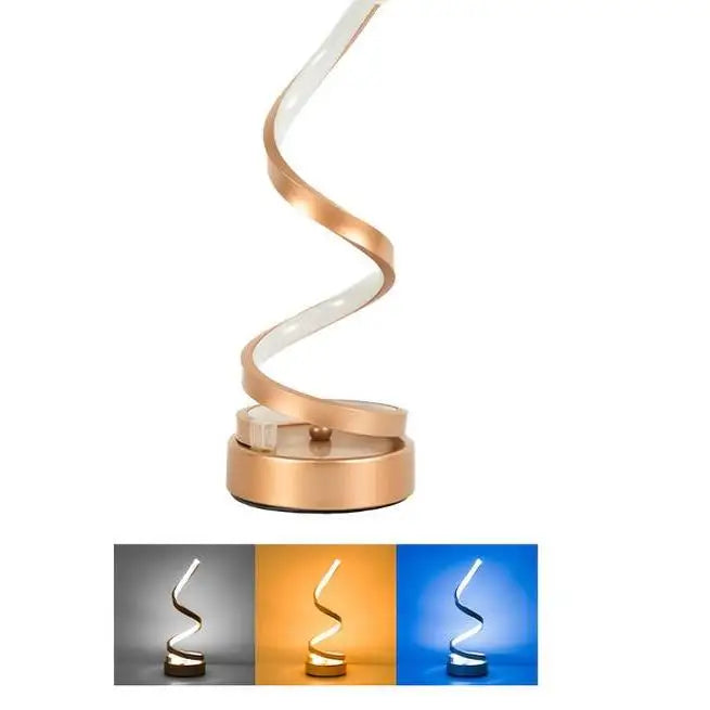 Opeloak Modern Twisted LED Spiral Decorative Table Lamp