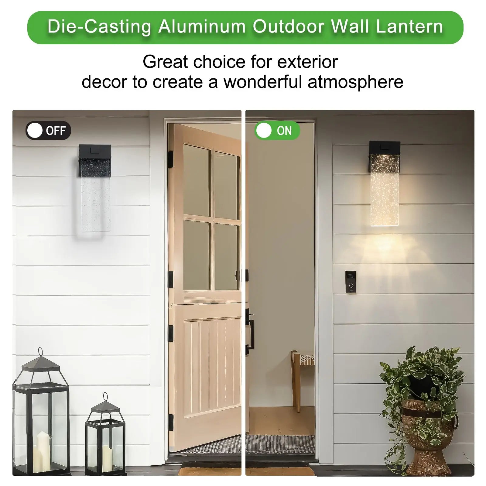 DB Outdoor Waterproof Transparent LED Crystal Wall Lamp - 2 Pack