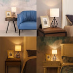 Modern Gold Table Lamp - 14.2" Bedside Night Light