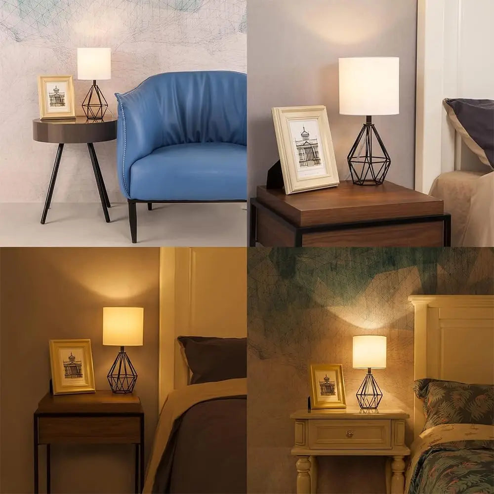 Modern Gold Table Lamp - 14.2" Bedside Night Light