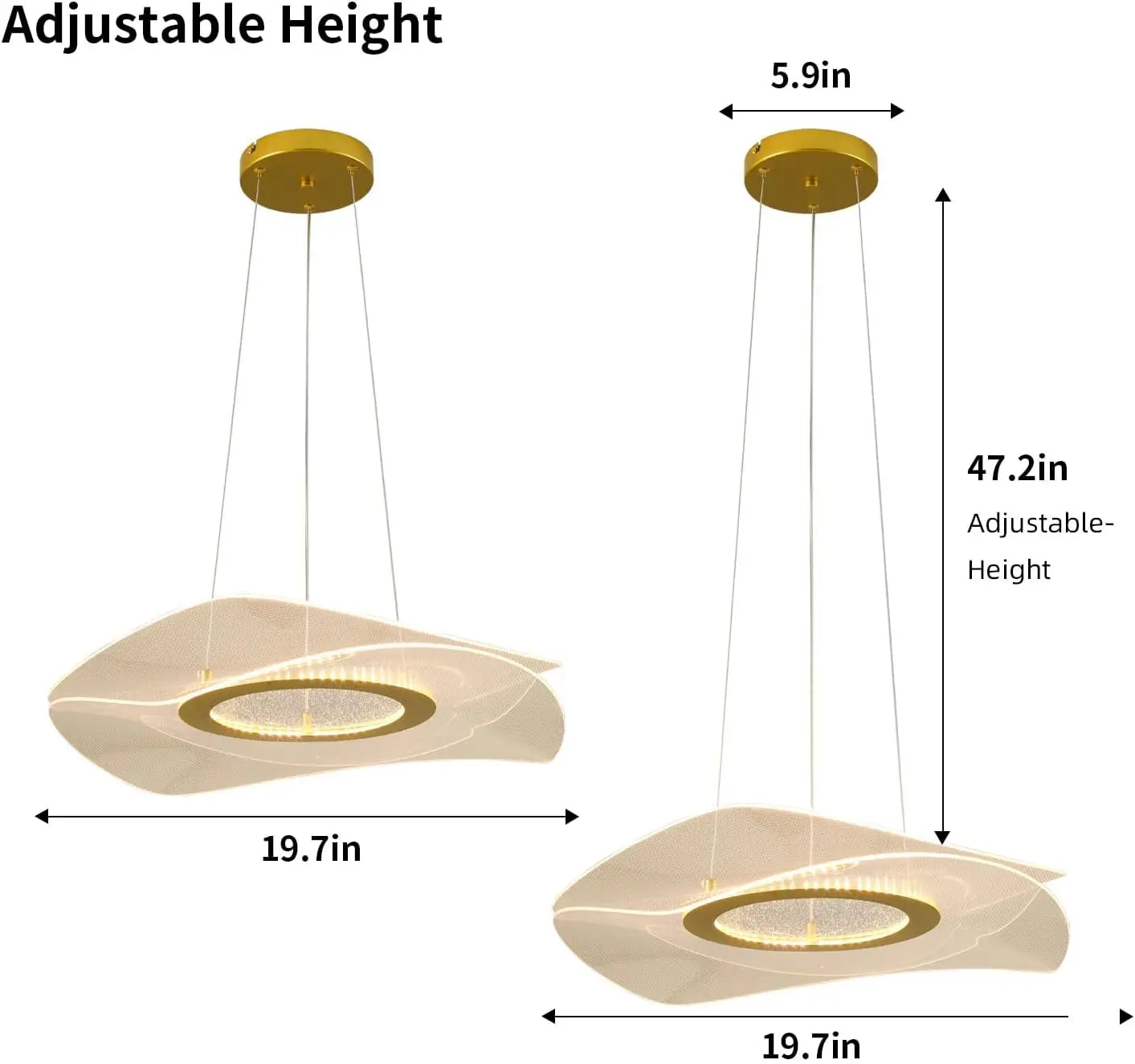 Pendant Light Dimmable Remote Control Chandelier