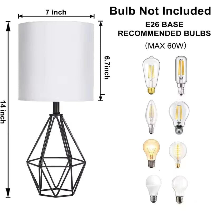 Modern Gold Table Lamp - 14.2" Bedside Night Light