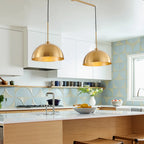 41" Modern Industrial Double Dome Pendant Light