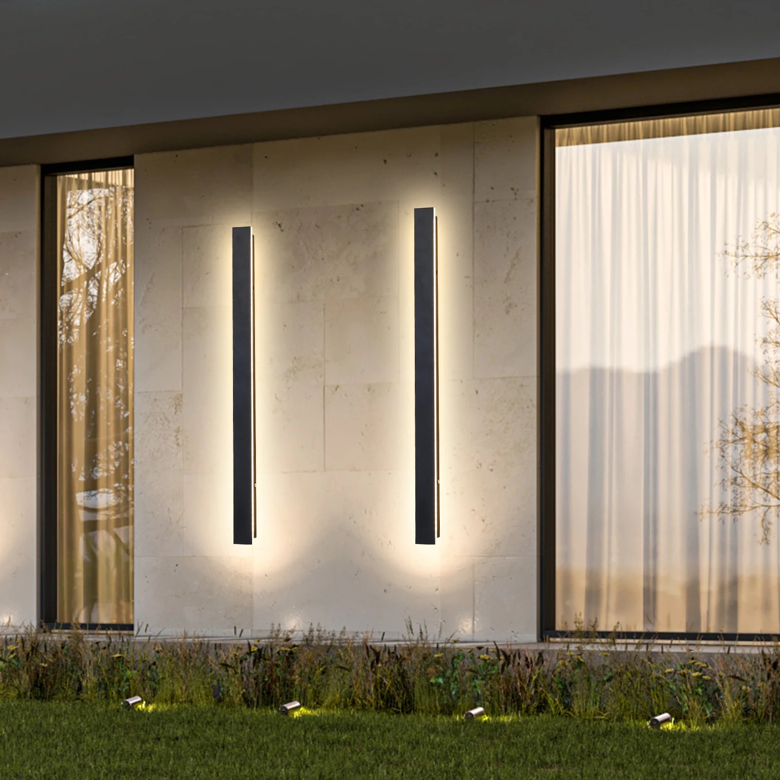 IP65 Waterproof Black LED Outdoor Wall Lamp | Strip Light