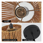 Opeloak 7" Set of 3 Rustic Hemp Rope Pendant Lights
