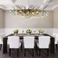 Modern Black Crystal Tree Branch Chandelier