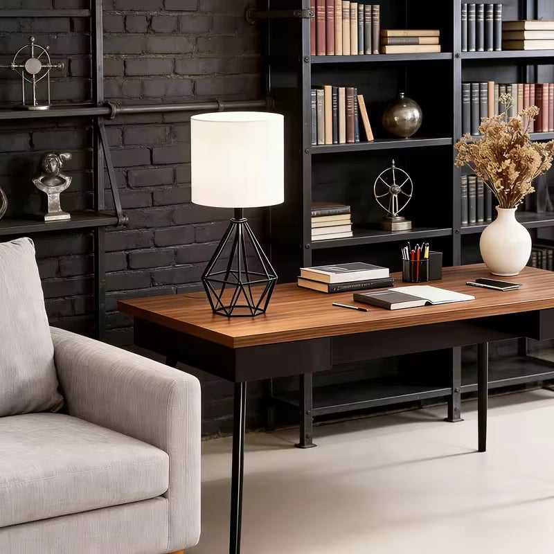 Modern Gold Table Lamp - 14.2" Bedside Night Light