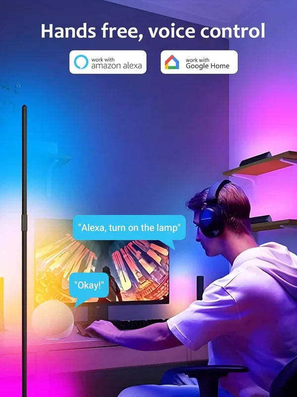 RGBIC LED Corner Floor Light - WiFi & Alexa Controlled