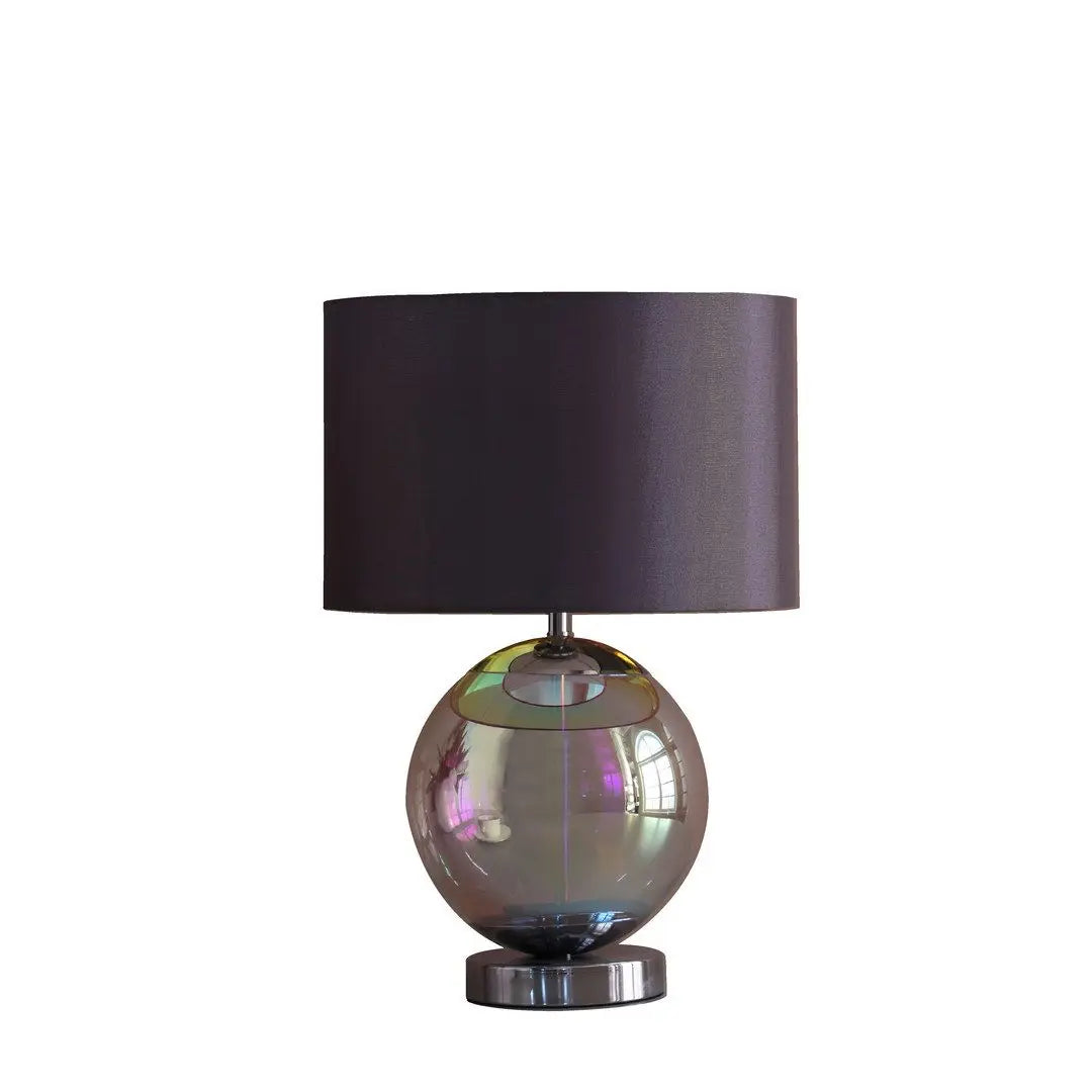 Artie Orb Iridescent Chrome Glass Table Lamp