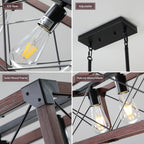 33.5-Inch 5-Light Farmhouse Linear Chandelier