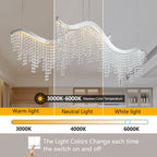 DB Modern 36.2-inch Dangling Wave Crystal Chandelier