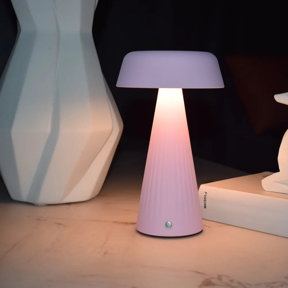 Bedside Decor Gift Pink Led Table Lamp Mushroom Ambient Light
