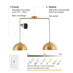 41" Modern Industrial Double Dome Pendant Light