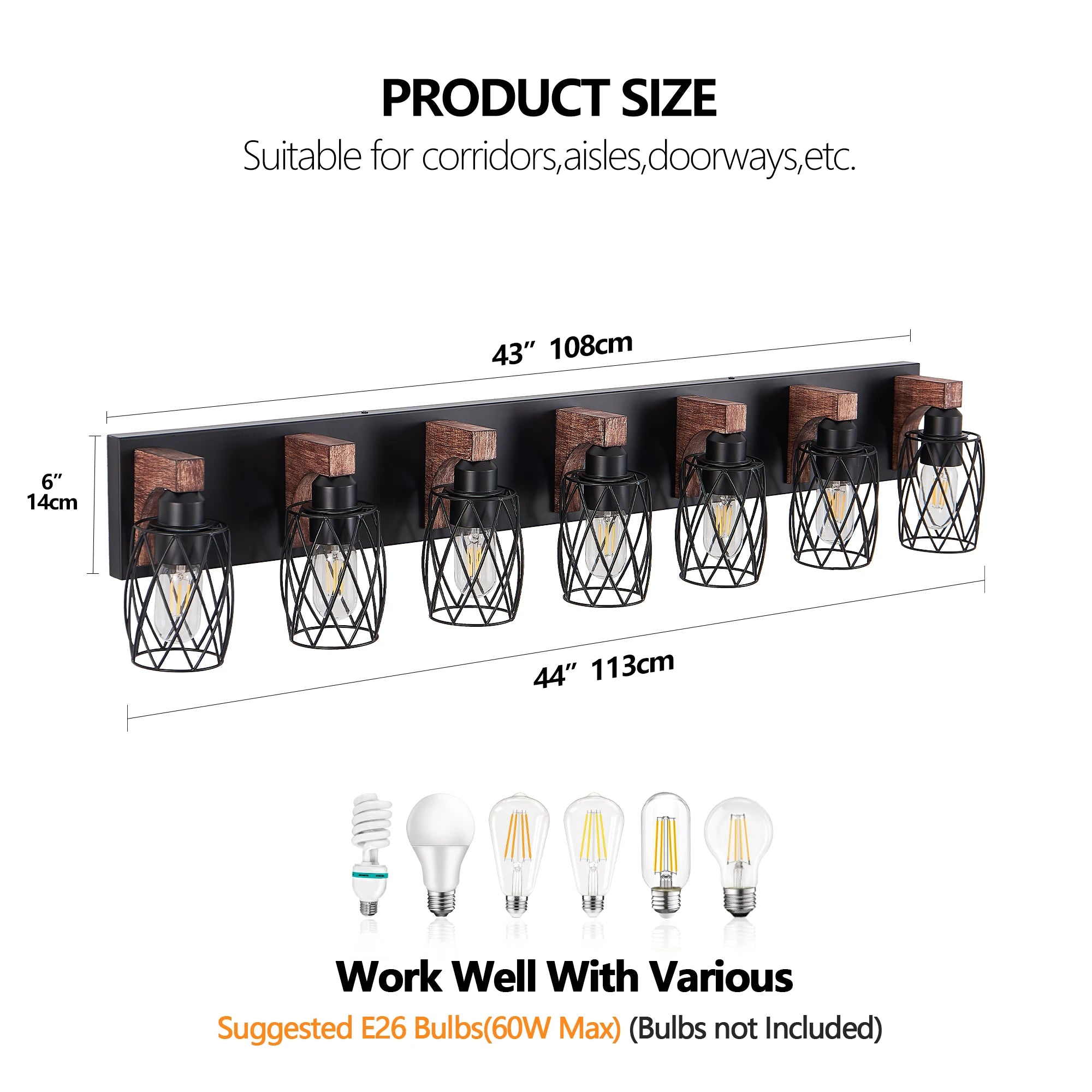 Industrial Vintage 7-Light Wall Sconce