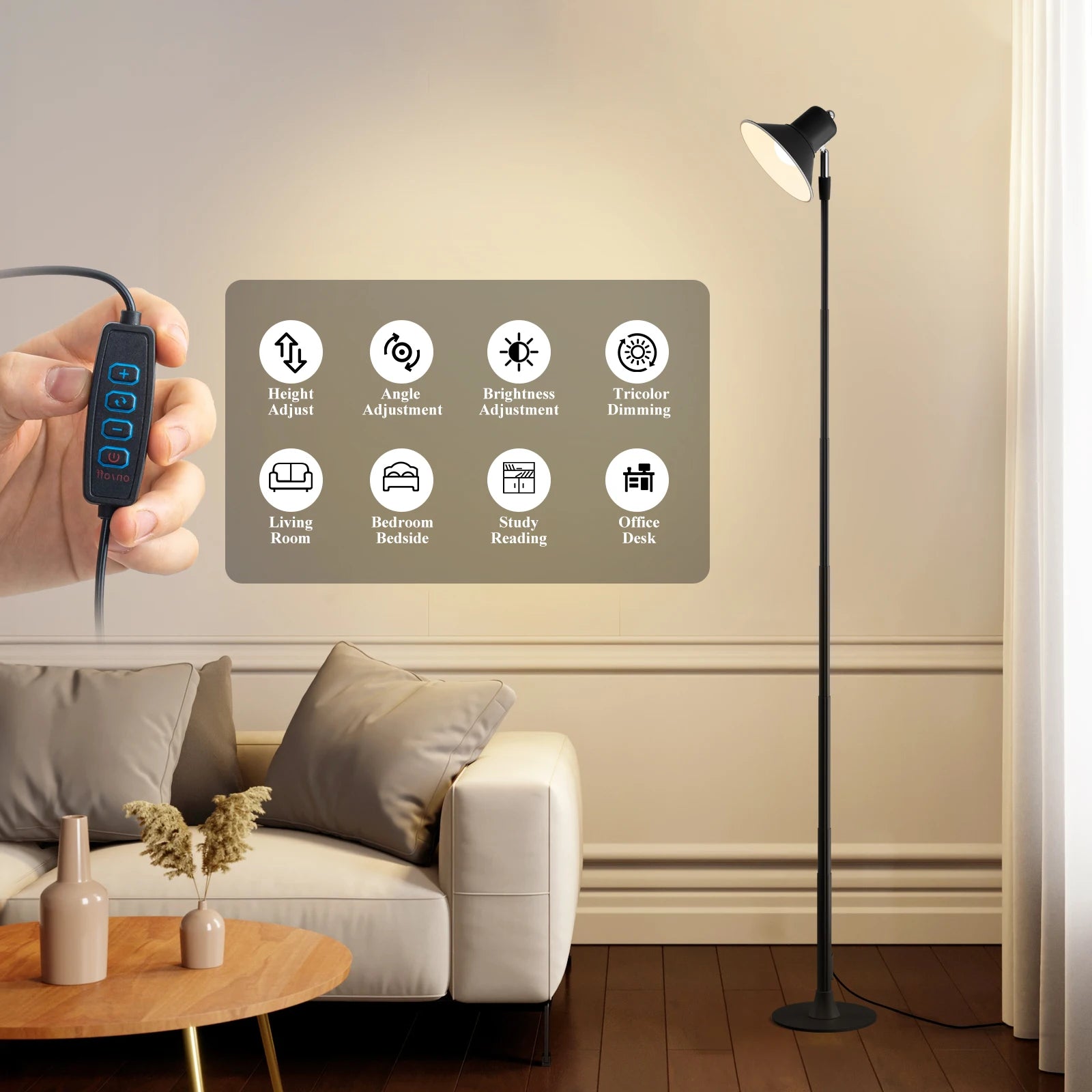 Height Adjustable Modern USB Reading Lamp | Versatile Desk & Floor Light
