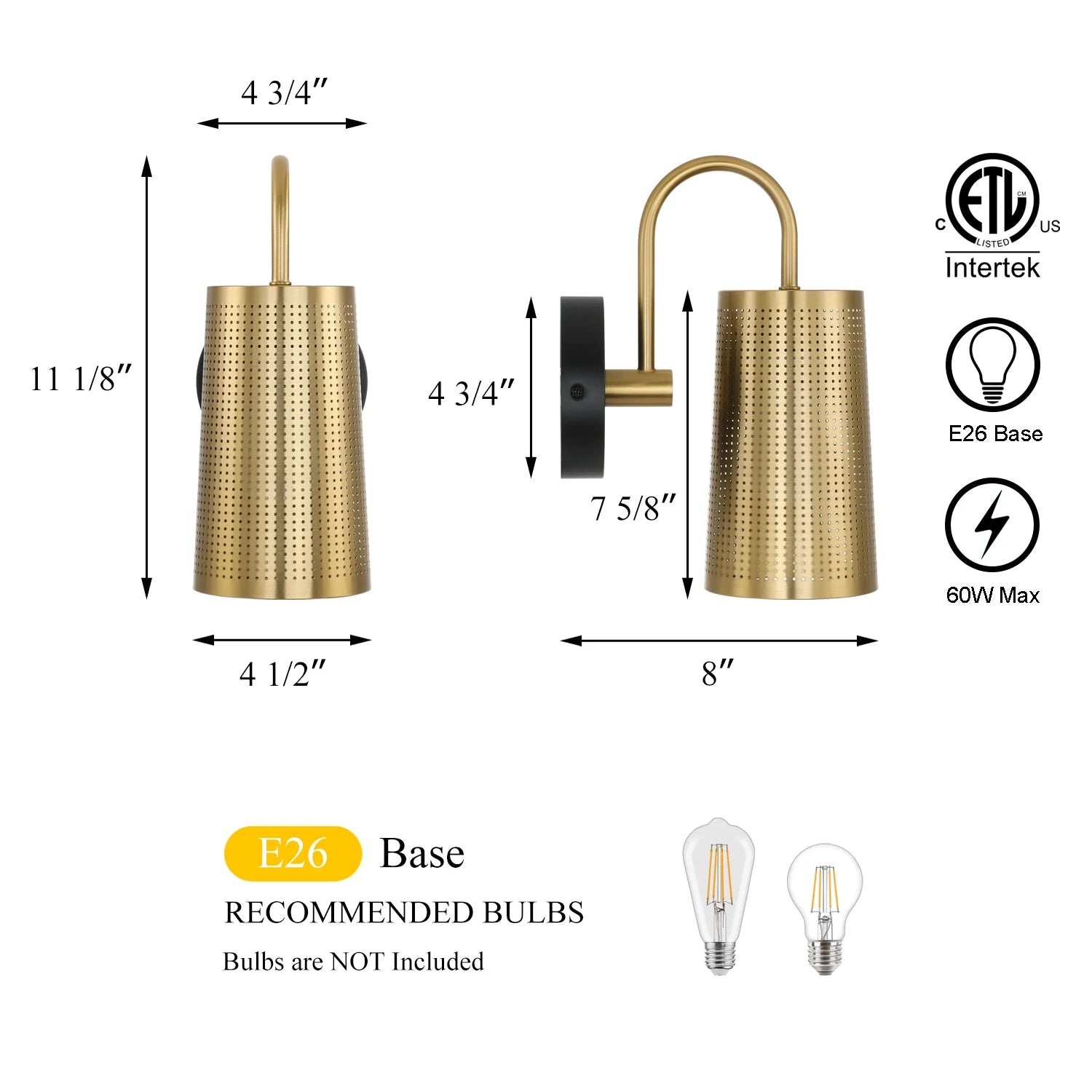 Opeloak Modern Brushed Brass Wall Sconce