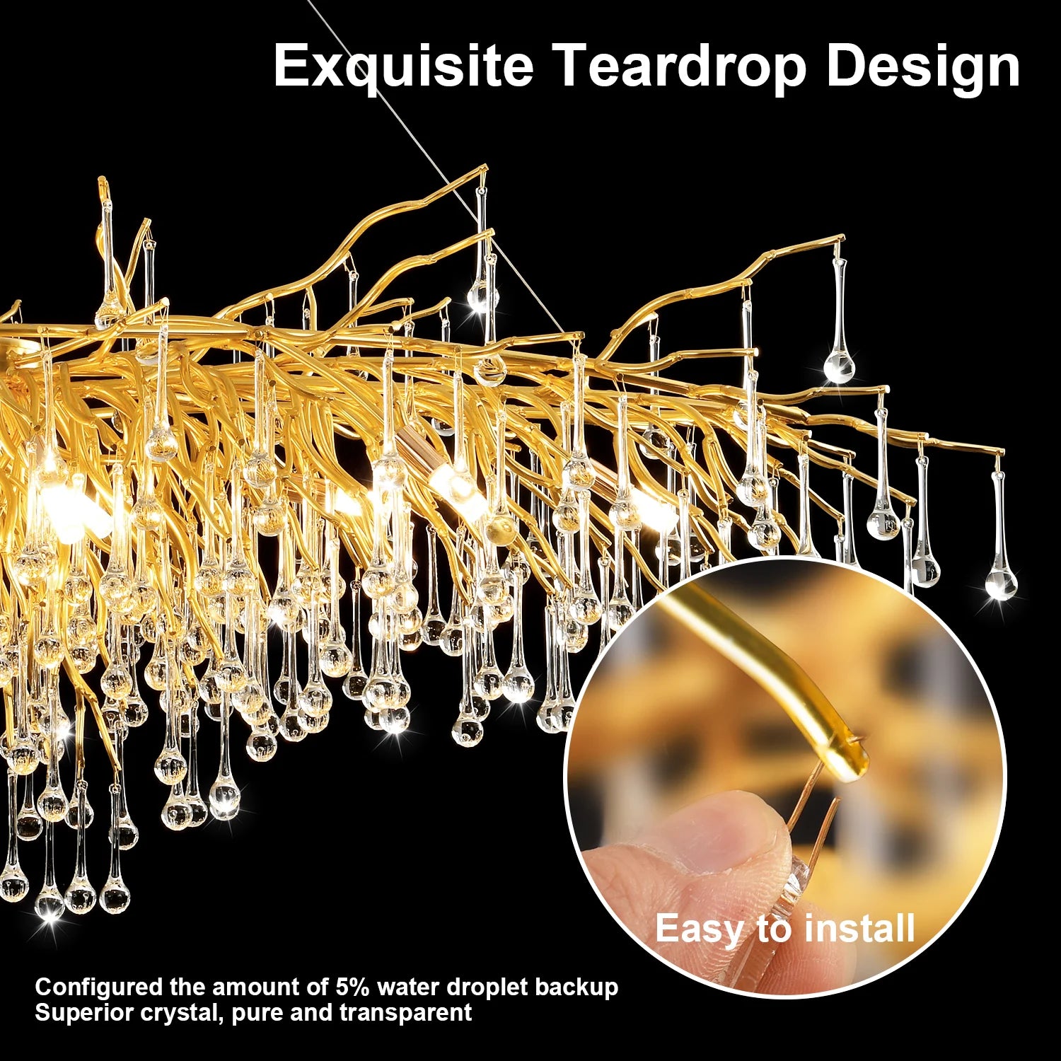 Modern Gold Tree Branch Chandelier