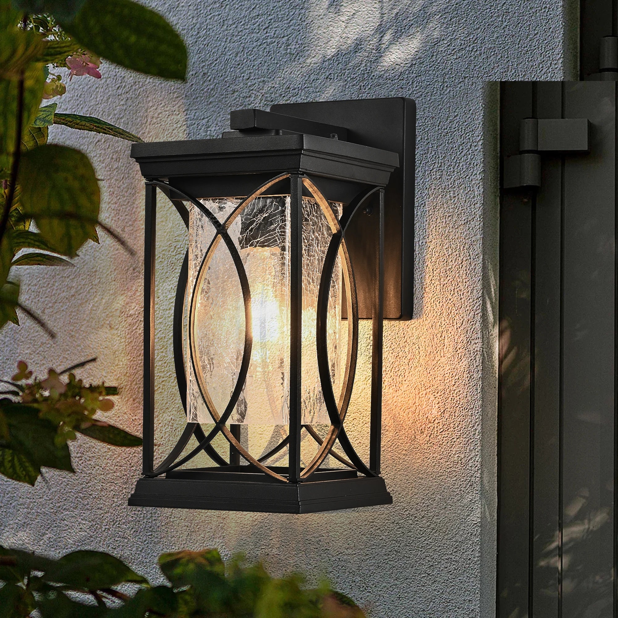 Opeloak 14" Black Outdoor Wall Lantern