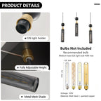 Modern Black and Gold 3-Light Pendant Chandelier