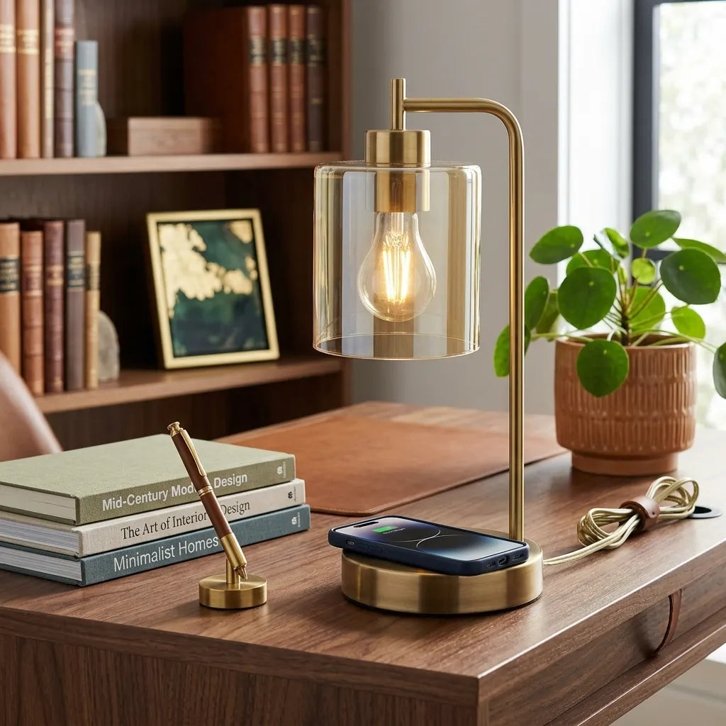 Opeloak Bourget 16" Antique Brass Table Lamp