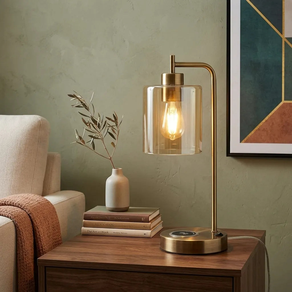 Opeloak Bourget 16" Antique Brass Table Lamp