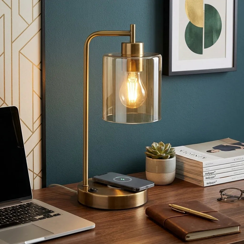 Opeloak Bourget 16" Antique Brass Table Lamp