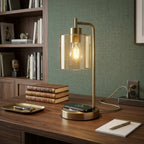 Opeloak Bourget 16" Antique Brass Table Lamp