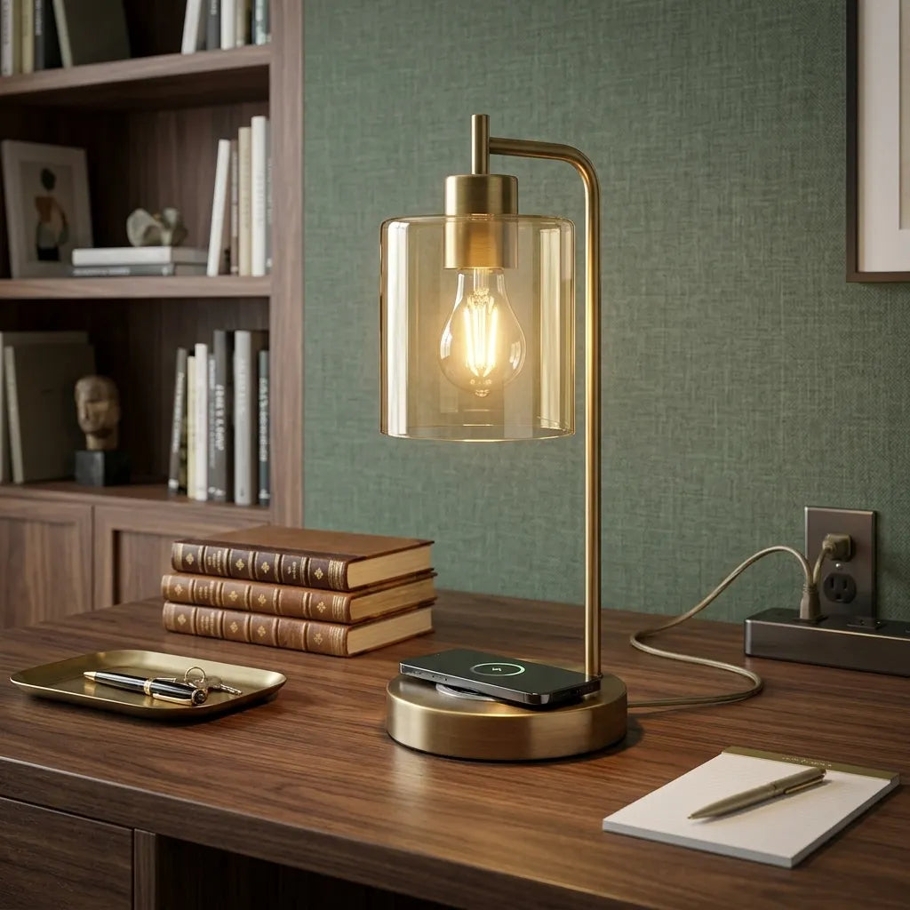 Opeloak Bourget 16" Antique Brass Table Lamp
