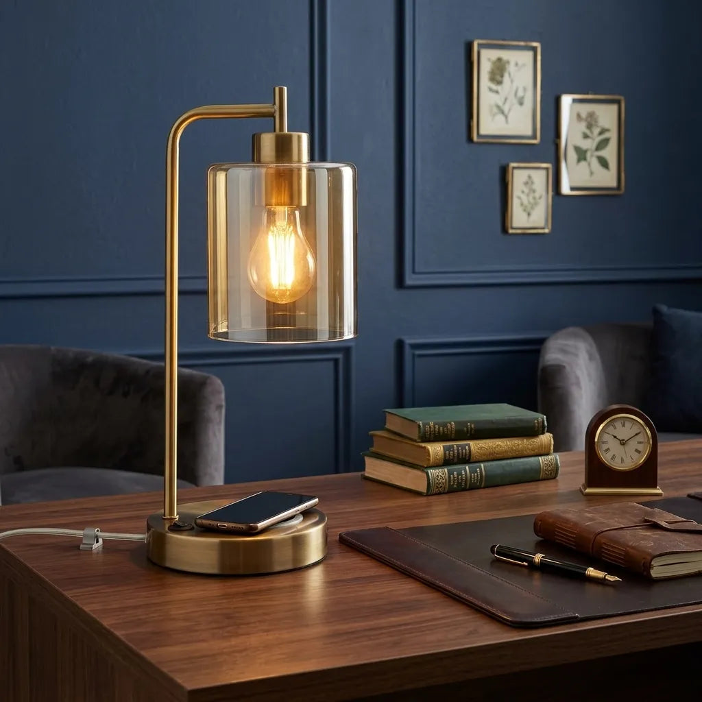 Opeloak Bourget 16" Antique Brass Table Lamp