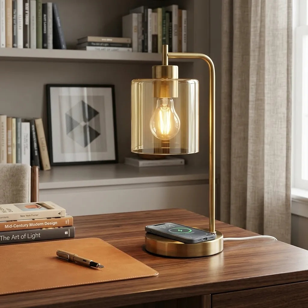 Opeloak Bourget 16" Antique Brass Table Lamp
