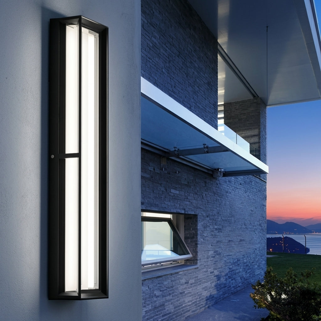 Contemporary Large Outdoor Sconces - 2-Pack