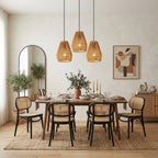Opeloak 7" Set of 3 Rustic Hemp Rope Pendant Lights