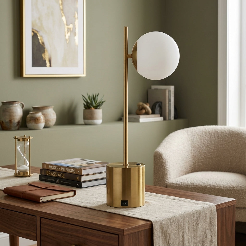 Opeloak Ethereal Modern Brass Metal Table Lamp