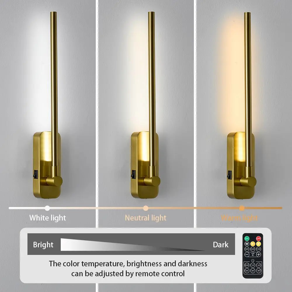 Opeloak Minimalist Brass Gold LED Wall Sconce