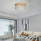 Luxury Gold Crystal Chandelier - Modern LED Bedroom Light