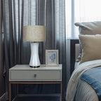 Opeloak Elegant Cascade Off-White Glass Table Lamp