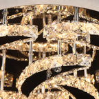 Luxury K9 Crystal Chandelier - Modern Dimmable LED Flush Mount
