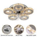 Modern Luxury Crystal Ceiling Fan Chandelier