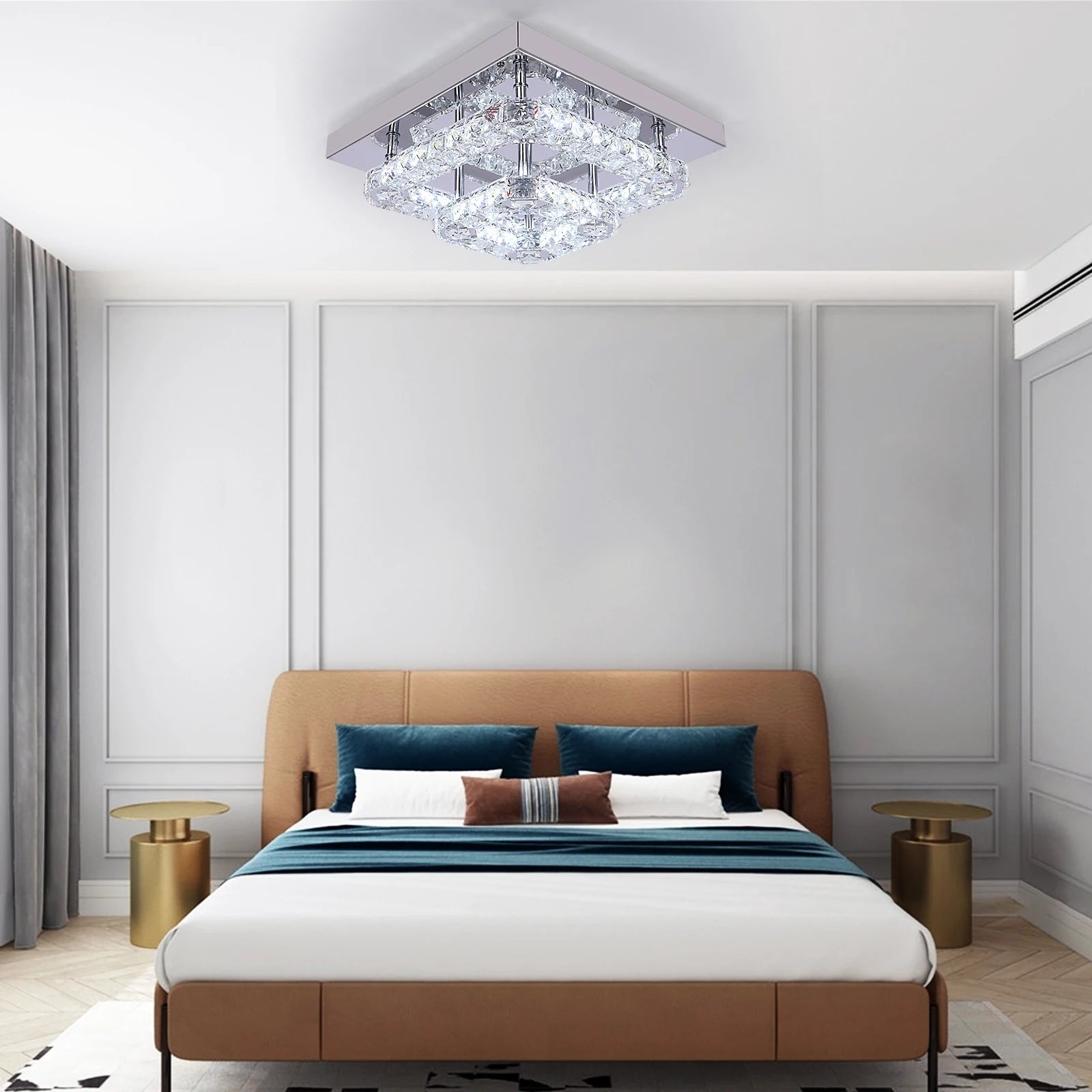 Luxury Square Crystal LED Ceiling Light